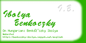 ibolya benkoczky business card